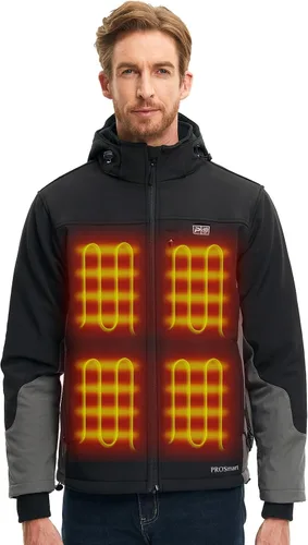 Vista 2 de PROSmart 12V Men's Heated Jacket - Waterproof Electric Heating Coat Battery Operated Jackets for Men with