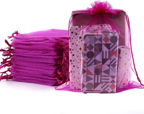 Vista 14 de Meowoo 12 bolsas grandes de organza, bolsas de malla grandes de 12 x 16 pulgadas con cordón, bolsas de regalo de malla con cordón para zapatos
