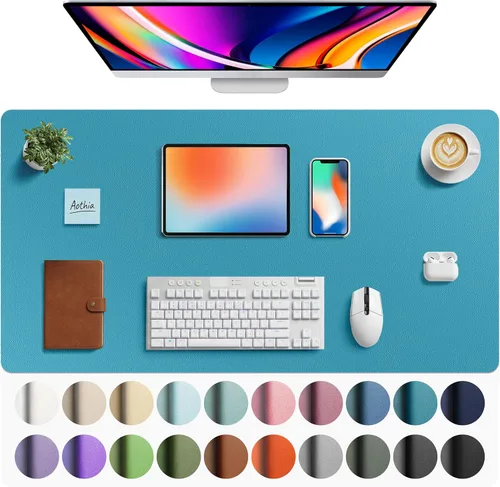 Vista 58 de Aothia - Protector de escritorio de cuero sintético grande, base antideslizante para mouse y superficie para escribir, impermeable, fácil de Agua