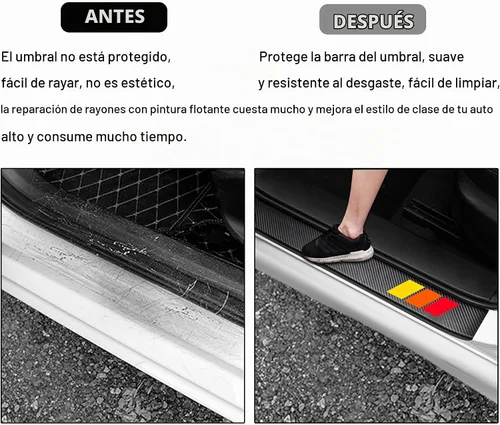 Vista 5 de YOSRTER 5 calcomanías protectoras para umbral de puerta, accesorios para Toyota, Tacoma 4Runner, Tundra, TRD Rav4, Highlander, protector de umbral