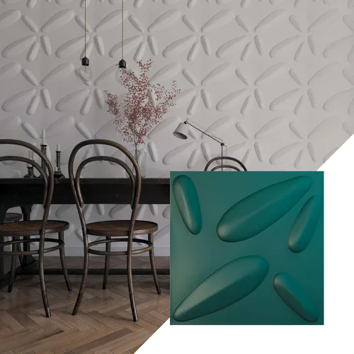 Vista 24 de Ekena Millwork 19 5/8 pulgadas de ancho x 19 5/8 pulgadas de alto, pétalo EnduraWall decorativo 3D, cobre envejecido (cubre 2.67 pies cuadrados).