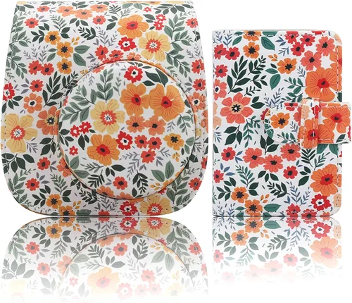 Vista 13 de Funda para cámara instantánea compatible con Fujifilm Instax Mini 12 11/9/8/8+ bolsa de piel sintética con bolsillo y correa ajustable para el Negro