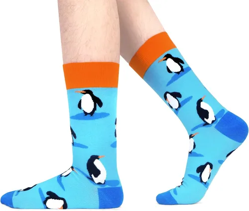 Vista 6 de WeciBor - 12 pares de calcetines de algodón peinado para hombre con diseños divertidos y locos, tamaño 7-10/10-13/13-15 Negro/Azul/Verde/Multicolor