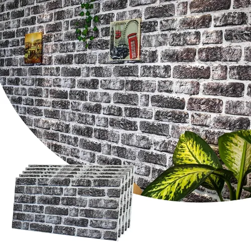 Vista 15 de Dundee Deco Paneles de pared 3D de ladrillo sintético, revestimiento, paneles de pared con aspecto de piedra gris, revestimiento de espuma