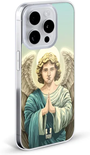 Vista 2 de Head Case Designs Angel Religious Portraits Gel Case [Military Grade Protection] Compatible with Apple iPhone 13 Pro Max and Compatible with MagSafe