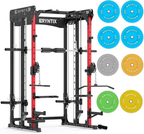 Vista 10 de Smith Machine, 2600 LBS Capacity Power Rack for Home Gym Garage, All-in-One Power Cage with Cable Crossover, Heavy-Duty Squat Rack, 84'' Home Gym