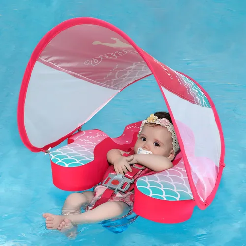 Vista 10 de Swimbobo Baby Floats for Pool with Canopy Non Inflatable Soft Skin-Friendly Fabric Material Infant Swim Float for Boys and Girls Swimming Pool Toys