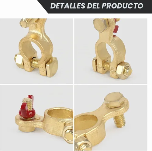 Vista 4 de SINGARO Conector de terminal de batería para coche, cable de cobre puro, clip de poste superior, polo positivo y negativo, aplicable a accesorios