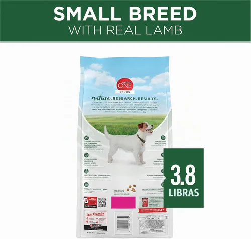 Vista 9 de Purina ONE Plus - Alimento seco para perros con fórmula de cordero y arroz de raza pequeña, bolsa de 3.8 libras Fórmula de cordero y arroz