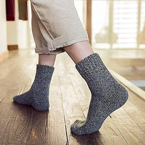 Vista 7 de YSense 5 Pairs Womens Wool Socks Thick Knit Warm Winter Socks Cozy Comfy Socks Gifts for Women