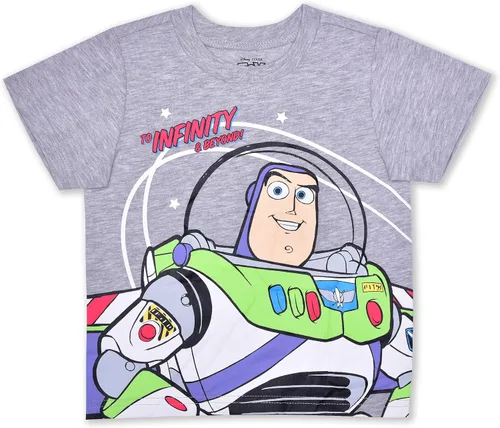 Vista 8 de Disney Toy Story Woody, Buzz and Rex - Camisa de manga corta para niños, paquete de 4 para niños pequeños y pequeños, amarilloazulverdegris