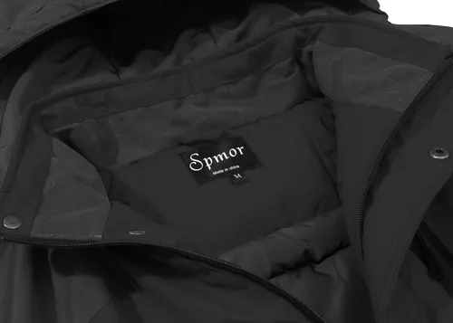 Vista 4 de Spmor Chaqueta de esquí impermeable con capucha para hombre, abrigo de snowboard cálido para invierno, resistente al viento, para la nieve