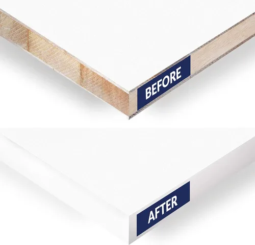 Vista 3 de Cinta adhesiva de melamina para planchar, bandas de borde blanco, tiras de borde de chapa laminada, muebles de gabinete, madera contrachapada