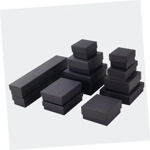 Vista 3 de Holibanna 75 cajas de joyería de anillo para mujer, organizador de joyas, cajas de joyería de cartón, cajas negras organizadoras, mini cajas