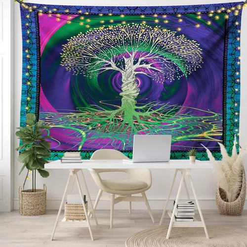 Vista 105 de Ambesonne Tapiz de arte afro, hombre negro fuerte con una corona de trazos impresión de pintura moderna, decoración de tela para colgar en la pared