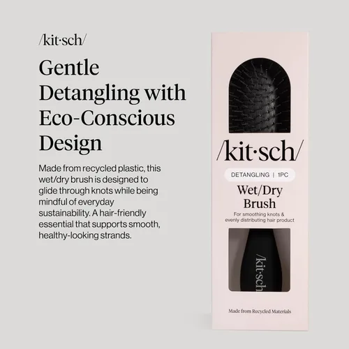 Vista 2 de Kitsch Cepillo desenredante para cabello húmedo y seco, cepillo flexible para mujeres, hombres y niños, cepillo desenredante para cabello rizado