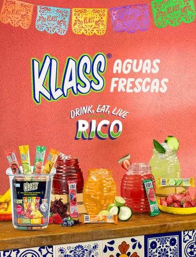 Vista 6 de Klass Aguas Frescas Mezcla de bebida en polvo 44 sobres de polvo sin azúcar Sabores - Pepino, limonada de lima, piña, mandarina, fresa, sandía
