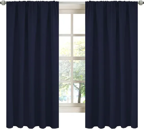 Vista 27 de LA PALMA Cortinas opacas con bolsillo para cortinero para sala de estar, bloqueo de luz, aislamiento térmico, reducción de ruido, cortinas de Aqua