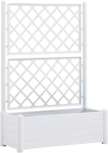 Vista 18 de vidaXL Cama de jardín elevada, jardinera con enrejado, cama de jardín elevada para plantas vegetales de escalada en interiores y exteriores, maceta