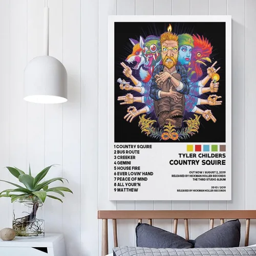 Vista 5 de Tyler Childers - Póster de Squire Country Squire para habitación, póster estético para habitación, arte de pared para dormitorio, 12 x 18 pulgadas