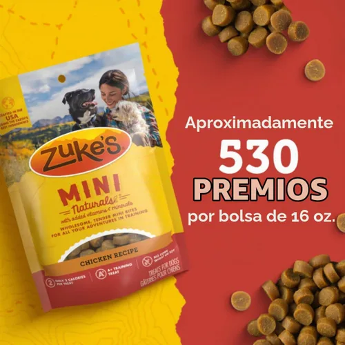 Vista 8 de Zuke's Mini Naturals Premios para entrenamiento de perros, suaves y masticables, con receta de pollo