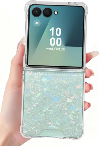 Vista 18 de Funda para Samsung Galaxy Z Flip 3 con purpurina, bonita funda transparente con diseño, brillante, reflectante, con destellos, cubierta de teléfono
