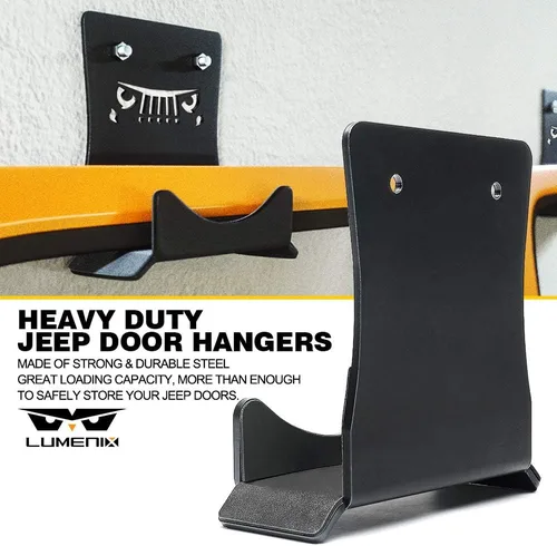 Vista 2 de LUMENIX Soporte de suspensión de almacenamiento de puerta resistente, kits de sistemas de montaje en pared, soportes de puertas compatibles con Jeep