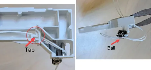 Vista 3 de Bloqueo de cable para persianas celulares y panal (derecho, pequeño)