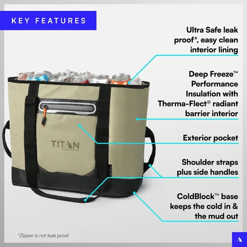 Vista 2 de Titan by Arctic Zone Deep Freeze 30 Can Insulated Tote Bag