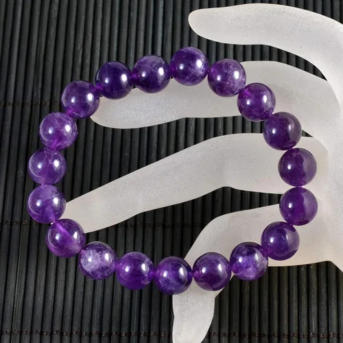 Vista 2 de AD Beads - Pulsera elástica con cuentas redondas de piedras naturales para curación Reiki, 10 mm, 10 mm, Piedra