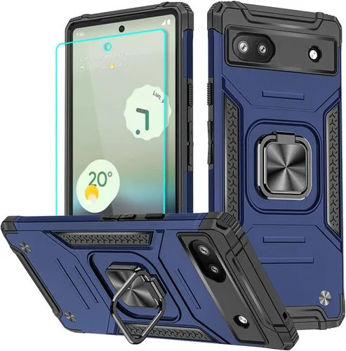 Vista 33 de HNHYGETE Funda para Pixel 6a con protector de pantalla HD, soporte giratorio de grado militar de 360° (resistente) a prueba de golpes para Google