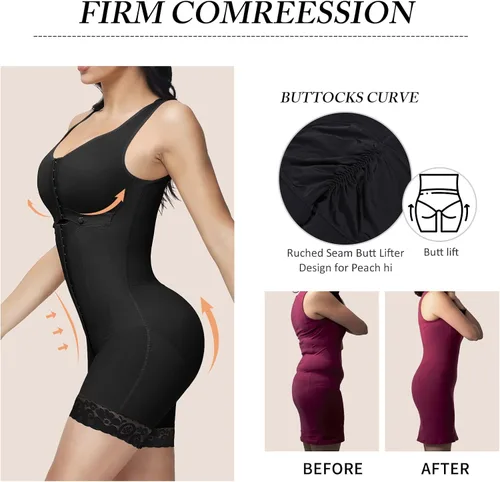 Vista 5 de SHAPSHE Fajas Colombianas Shapewear para mujer, control de abdomen, poscirugía, ropa de compresión