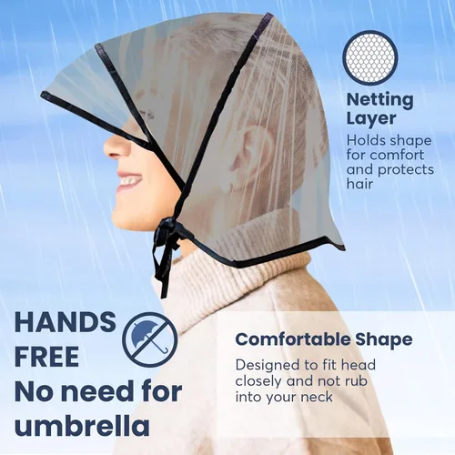 Vista 3 de Gorro impermeable con visera de corte completo y red para hombres y mujeres (unisex)