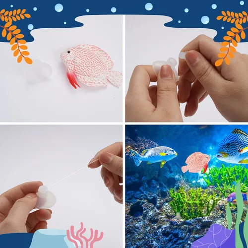 Vista 4 de gootrades 3 piezas de peces flotantes artificiales para decoración