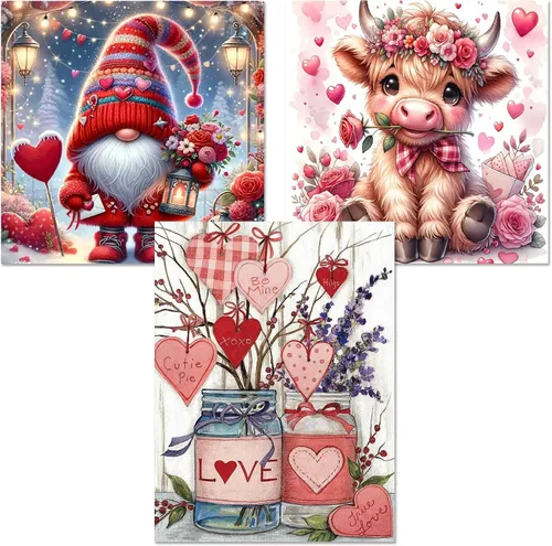Vista 29 de Meothan - Paquete de 12 kits de arte de diamantes 5D para adultos, de animales, cristales redondos, para regalo o para decoración del hogar de 12 x