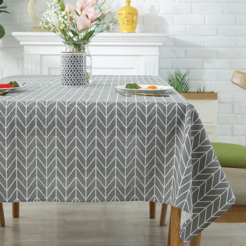 Vista 4 de Bringsine - Mantel de lino lavable, diseño vintage, varios tamaños
