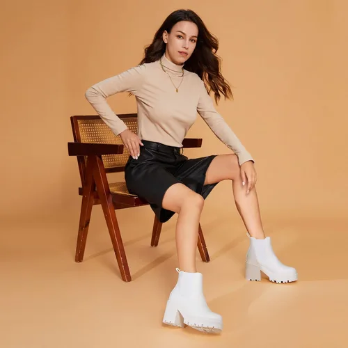 Vista 2 de firelli Botas Chelsea de moda para mujer, botas de plataforma clásicas
