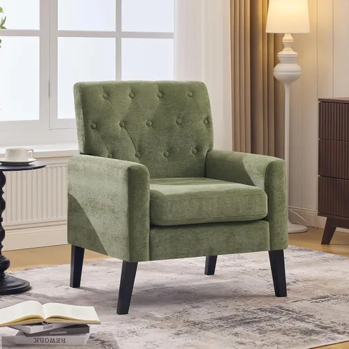Vista 13 de Sillas decorativas modernas de mediados de siglo, silla de oficina de felpilla beige para recepción, silla de club tapizada para sala de estar