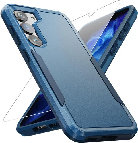 Vista 11 de Funda para Samsung Galaxy S23 con protector de pantalla HD, doble capa de grado militar probada contra caídas, resistente, a prueba de golpes, Negro