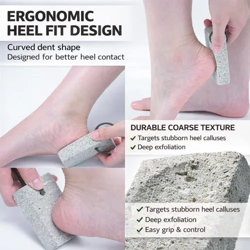 Vista 4 de Piedra pómez, natural [fabricada en Japón], forma ergonómica, textura extrafina, removedor de callos de piel dura y agrietada para hombres, mujeres