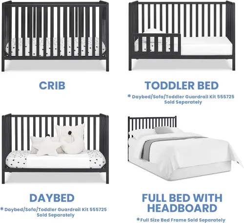 Vista 4 de Delta Children Heartland - Colchón convertible 4 en 1, color negro + Twinkle Galaxy para cuna y colchón para niños pequeños (paquete)