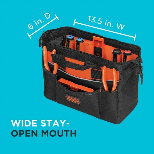Vista 3 de BLACK+DECKER Bolsa de herramientas, 12 pulgadas (BDST500001APB)
