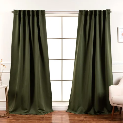 Vista 57 de Best Home Fashion Paneles de cortinas opacas de alta calidad, con aislamiento térmico sólido, cortinas opacas para tratamiento de ventanas