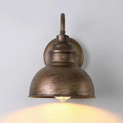 Vista 3 de Aplique de pared Exterior Vintage de Cuello de cisne E26/E27, apliques de Hierro inoxidable, luminarias impermeables Amen, para puerta o terraza