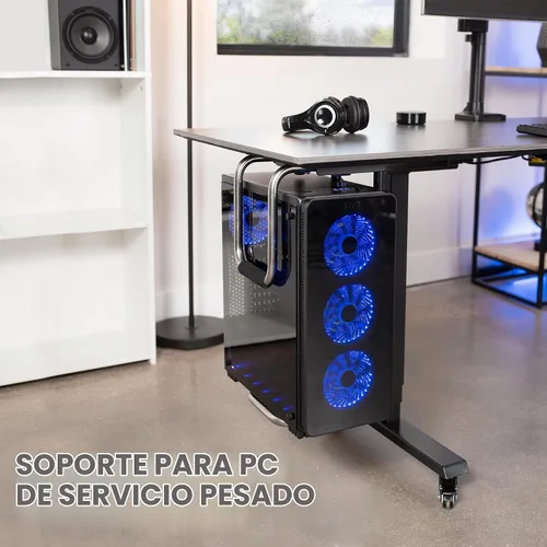 Vista 2 de Vivo (MOUNT-PC04A) - Montura de PC ajustable para debajo del escritorio, resistente, soporte para CPU de computadora, soporta hasta 66 lbs