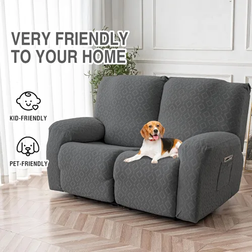 Vista 162 de Gennia Funda Impermeable para Silla Reclinable, Fundas Elásticas para Sofá Reclinable con Bolsillos, Fundas Lavables para Silla Reclinable Lazy Boy