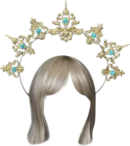 Vista 6 de DGFJY Festival Hair Accessories Women Students Halloween Hairband Cosplay Angel Aureole Headbands Performances Hair Hoop Hair