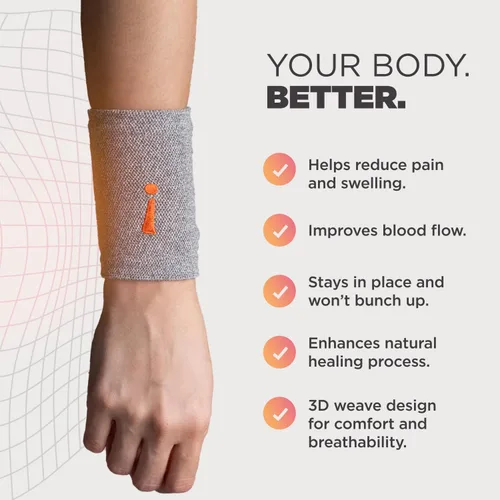 Vista 3 de Incrediwear Muñequera para mujeres y hombres, ayuda con la inflamación, la hinchazón y el alivio del dolor en las articulaciones, soporte de muñeca