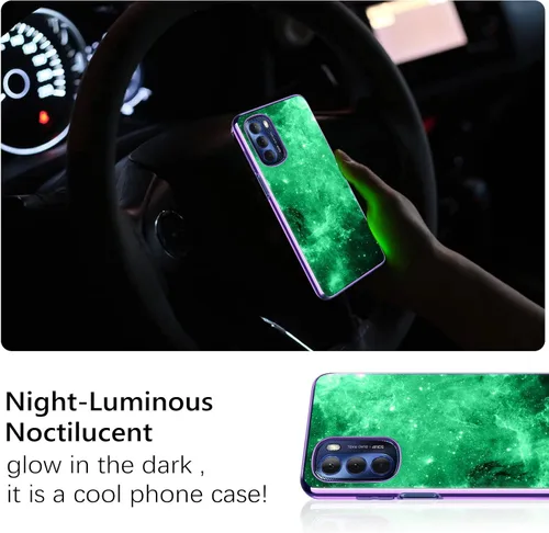 Vista 4 de GUAGUA Funda compatible con Motorola Moto G Stylus 5G 2022 de 6.8 pulgadas, que brilla en la oscuridad, nebulosa espacial, delgada, antiarañazos