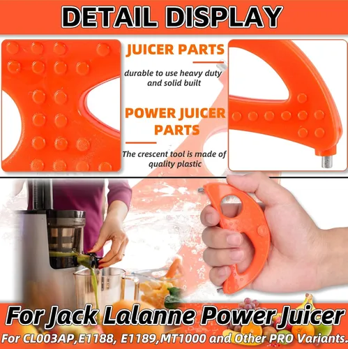Vista 4 de Crescent Tool compatible con Jack Lalanne Power Juicer Parts para CL003AP E1188 E1189 MT1000 Piezas de repuesto de exprimidor Accesorios
